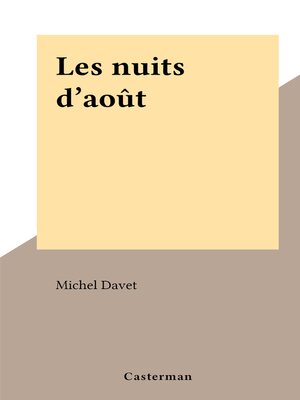 cover image of Les nuits d'août